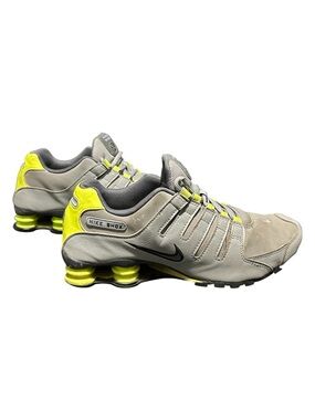 Nike Shox Athletic Sneakers in Gray and Neon Yellow 9.5